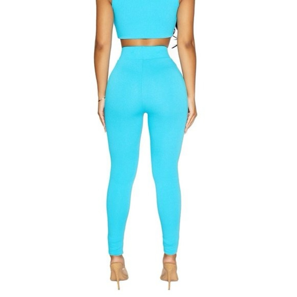 Naked Wardrobe High Waisted Leggings in Malibu Blue Size Small NWT - Picture 3 of 5